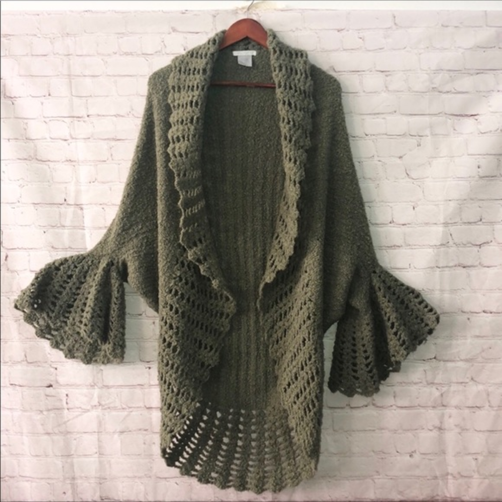 FELICITY Wool Acrylic Open Sweater‎ Cardigan